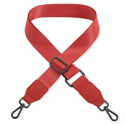 Abbildung von Schultergurt für Handtasche Laptoptasche Rot [Metallfarbe: Schwarz] Länge verstellbar 89 142 cm Breite 3,8 Ersatz Gurt Band Schulterriemen Strap Umhängegurt