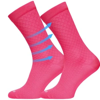Abbildung von TODO Aero Fahrradsocken Damen Rosa Atmungsaktive Serpente Radsocken Aero. Elastisch Rennrad Socken (Serpente Fuchsie 39 42)