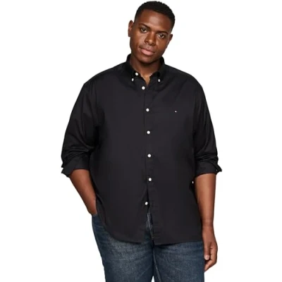 Abbildung von Tommy Hilfiger CORE FLEX Poplin Hemd, Herren, Größe: 5XL, Black