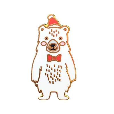 Abbildung von Nikolaus Eisbär Ansteck Pin Lustiges Wichtelgeschenk Kleine Geschenke zu Weihnachten Merry Christmas Anstecker
