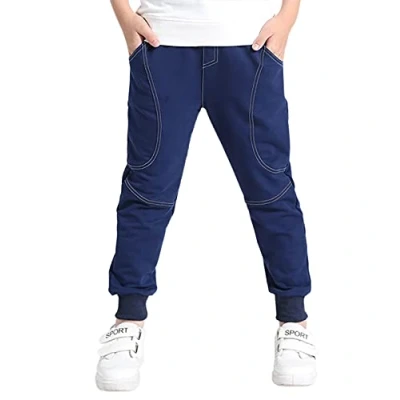 Abbildung von YOUNGSOUL Jungen Jogginghose Kinder Hosen Baumwolle Freizeithose Sweathosen Sporthose Lang Marine Herstellergröße 150/ DE Größe: 146