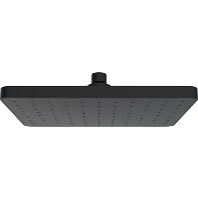Abbildung von WENKO Automatic Clean Regenduschkopf, Anti Kalk Funktion, eckiger Brausekopf mit automatischem Reinigungssystem, belebende Regenwasserdusche, Duschbrause 25 x 17 cm im Industrie Flair, ABS Schwarz