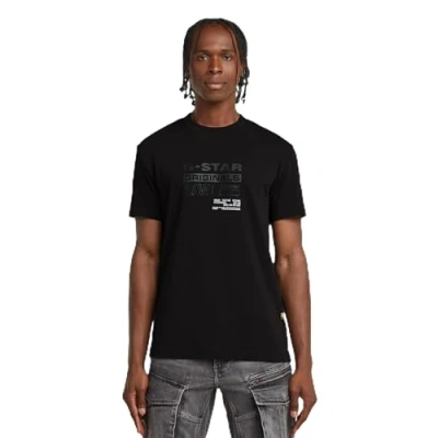 Abbildung von G STAR Originals Tshirt print, Herren, Größe: Large, Dk black