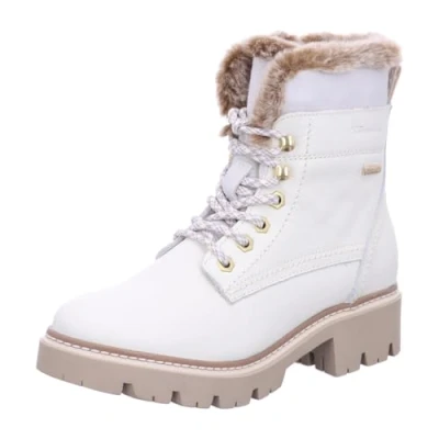 Abbildung von Tamaris Damen Warmfutter Stiefel Leder Blockabsatz Duo Tex; OFFWHITE, EU 38