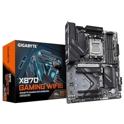 Abbildung von GIGABYTE X870 Gaming WIFI6 Motherboard Unterstützt AMD Ryzen 9000 CPUs, 8+2+2 Phasen VRM, bis zu 8000MHz DDR5 (OC), 1x PCIe 5.0, Wi Fi 6, 2.5GbE LAN, USB 4