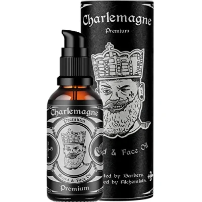 Abbildung von Charlemagne Bartöl 30 ml Vegan Herren Leather Duft Made in Germany Natürliches Bartpflege Öl für Männer, regt das Bart Wachstum an Leder Beard Oil