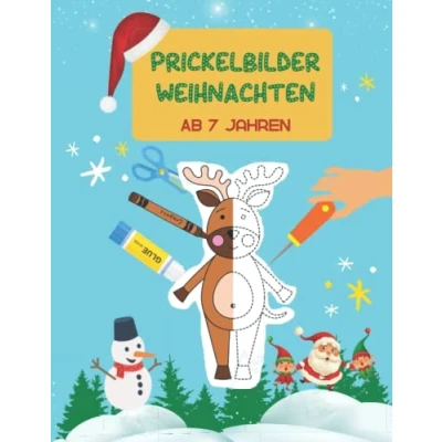 Abbildung von Prickelbilder Weihnachten ab 7 Jahren: Malen, Prickeln, Basteln Weichnachten als Nikolaus Bastelbuch Geschenk für Jungen und Mädchen, ohne Prickelnadel
