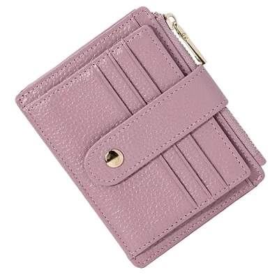 Abbildung von BTNEEU Kreditkartenetui Damen Echtes Leder Geldbörse Klein RFID Schutz Kartenetui mit Münzfach Herren Geldbeutel Mini Portemonnaie Visitenkartenetui Slim Card Holder 9 Kartenfächer (Pink)