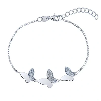 Abbildung von PLANETYS 925 Sterling Silber Rhodiniert Armband Schmetterling Zirkonia