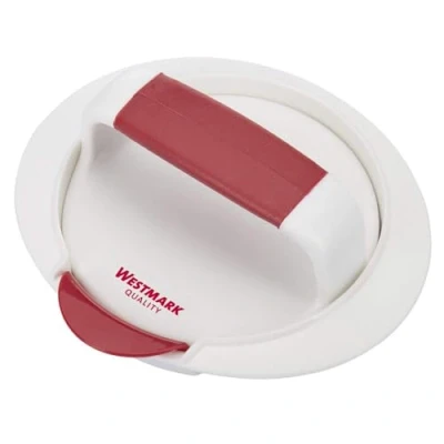 Abbildung von Westmark Hamburgermaker mit Patty Hebevorrichtung, Hamburger Presse, Innendurchmesser 11,5 cm, Kunststoff, Weiß/Rot, 62332260