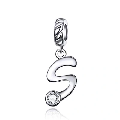 Abbildung von LaMenars Damen Charm Anhänger Alphabet Buchstabe 925 Sterling Silber passend für, Chamilia und europäische Armbänder &amp; Halsketten (Buchstabe S)