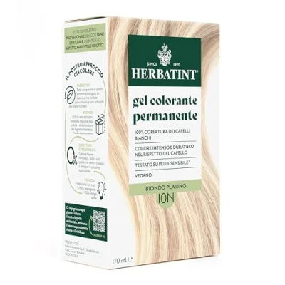 Abbildung von Herbatint Permanente Haarfarbe Gel 10N Platinblond 170 ml Ammoniakfrei, 100% Abdeckung für weißes Haar empfindliche Haut, mit 8 natürlichen Bio Extrakten