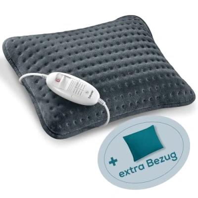 Abbildung von Beurer HK 48 Cosy Sofa Heizkissen mit Schnellheizung, 3 beleuchtete Temperaturstufen und Abschaltautomatik, extra weiches Wendekissen, zusätzlichem Filz Bezug, petrol