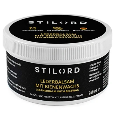 Abbildung von STILORD Lederfett Farblos Bienenwachs Balsam Hochwertige Lederpflege für Schutz Reinigung und Imprägnierung von Glattleder Premium Leder Wachs