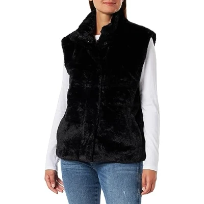 Abbildung von VERO MODA Damen VMSONJAPOPPY Faux FUR Waistcoat BOOS Weste, Black, S