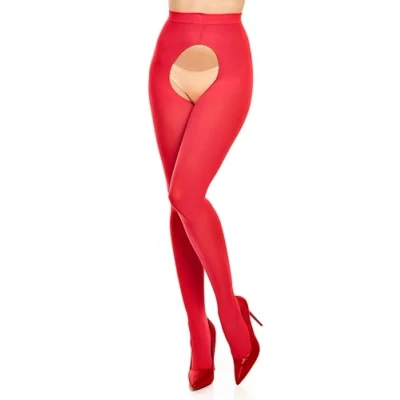 Abbildung von GLAMORY Damen 60 Ouvert Strumpfhose, DEN, Rot, XL (48 50)