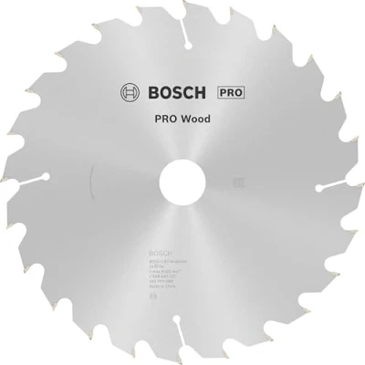 Abbildung von Bosch 1x PRO Wood Kreissägeblatt für Akku Handkreissägen (für Weichholz, Hartholz, Ø mm, Professional Zubehör Handkreissäge)