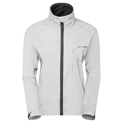 Abbildung von Ettore Damen Radsportjacke wasserdicht atmungsaktiv High Vis reflektierende Silber Night Glow 34 EU, 8 UK