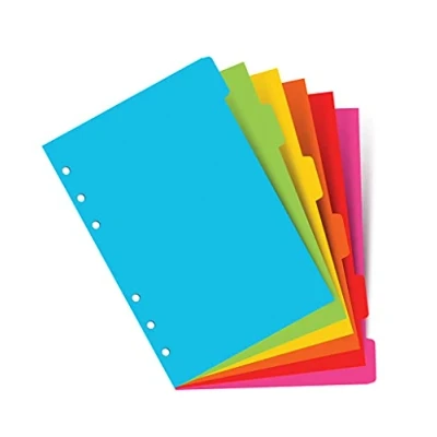 Abbildung von Filofax A5 Brights Register mit 6 Blanko Registern.