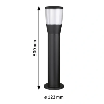 Abbildung von Paulmann 94741 Außenleuchte Pollerleuchte Bako seewasserresistent IP44 500mm max. 20W 230V Anthrazit E14 Alu Ohne Leuchtmittel