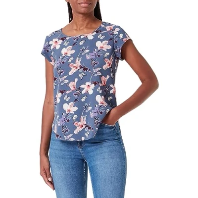Abbildung von ONLY Onlvic Tshirt print, Damen, Größe: 36, Forever blue