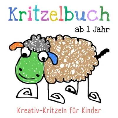 Abbildung von Kritzelbuch ab 1 Jahr: Erstes Kritzel Malbuch mit 50 schlichten Malvorlagen zum Ausmalen und Lernen der ersten Gegenstände für Kinder Dickes Ausmalbuch Kreativ Kritzeln