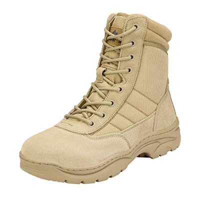 Abbildung von NORTIV 8 Herren Militärische Taktische Arbeitsstiefel Leder Motorrad Kampfstiefel,Size 42,Sand T,Trooper