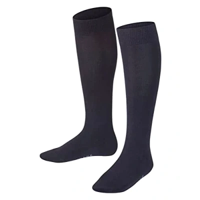 Abbildung von FALKE Unisex Kinder Kniestrümpfe Family K KH nachhaltige biologische Baumwolle lang einfarbig 1 Paar, Blau (Dark Marine 6170) neu umweltfreundlich, 31 34