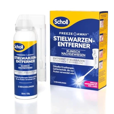 Abbildung von Scholl Freeze Away Stielwarzen Entferner Set, entfernt Hautanhängsel in 1 Behandlung, Stielwarzenentfernung an Hals Brust Achsel Achselhöhle Rücken und Leisten klinisch nachgewiesen, 12 Behandlungen