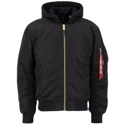 Abbildung von Alpha Industries MA1 ZH BACK EMB Bomberjacke, Herren, Größe: Large, Black
