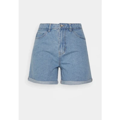 Abbildung von ONLY Damen Shorts high Waist 5 Pocket Design Knopfleiste Reißverschluss Kurze Bermudas, Farben:Hellblau, Größe:XL