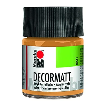 Abbildung von Marabu 14010005784 Decormatt Acryl Metallic Gold 784, 50 ml, samtmatte Acrylfarbe auf Wasserbasis, cremig und farbintensiv, speichelfest, wetterfest, zum freien Malen Schablonieren