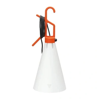 Abbildung von Flos Mayday Mehrzweckleuchte, Lampe im Design von K. Grcic, Tragbare mit Kegelförmigem Schirm, Griff Schalter und Kabel 4850 mm, 220 250 V, 60 W, x 530 Farbe Orange