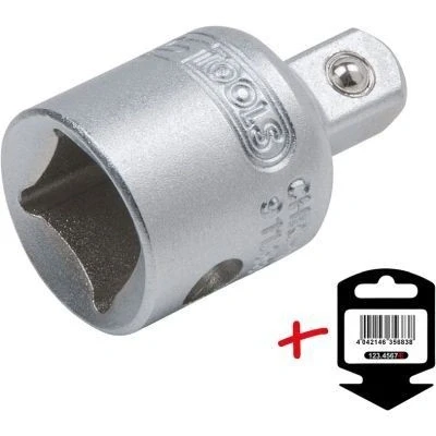 Abbildung von KS TOOLS 911.3897 E Reduzieradapter, Knarre 6,3 (1/4&quot;) 30 Chrom Vanadium Stahl 3/8
