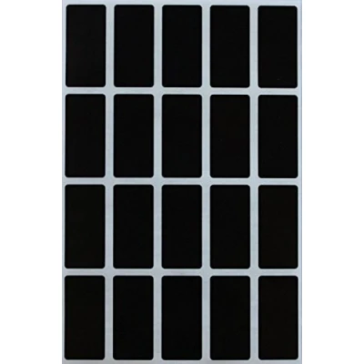 Abbildung von Sticker Schwarz 40 mm x 19 Etiketten 4 cm 1,9 viereckige Aufkleber 100 Stück von Royal Green