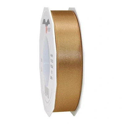 Abbildung von PRÄSENT C.E. Pattberg Satin Gold, 25 m Satinband zum Einpacken von Geschenken, mm Breite, Geschenkband Dekorieren &amp; Basteln, Dekoband, Anlass