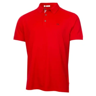 Abbildung von Calvin Klein Herren Campus 3 Knopf Kragen Polo Hemd Roter Sport M