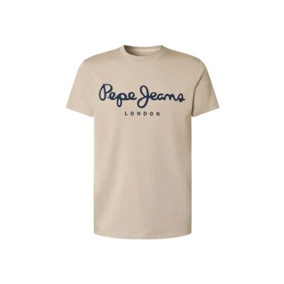 Abbildung von Pepe Jeans Original Stretch Tshirt print, Herren, Größe: Large, Stone beige
