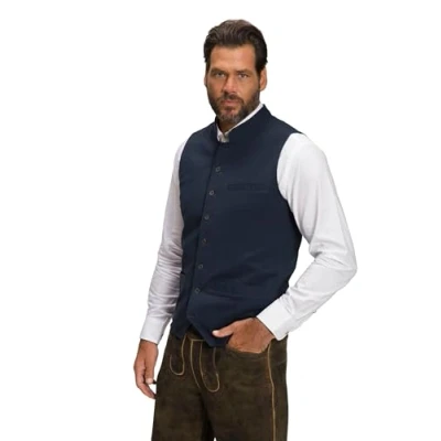 Abbildung von JP1880 Tracht Stehkragen Stickerei Weste, Herren, Größe: Large, Navy blau
