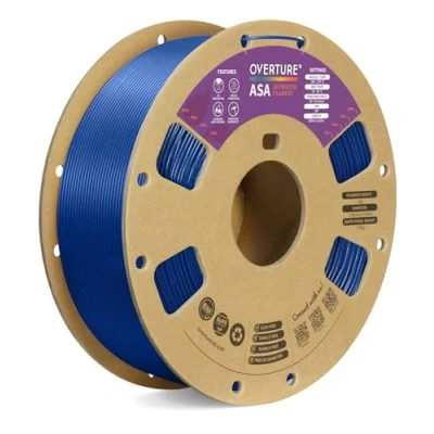 Abbildung von OVERTURE ASA Filament 1.75mm, Spule 1kg (2.2lbs), Maßgenauigkeit +/ 0.03 mm, für 3D Drucker (Diamantblau)