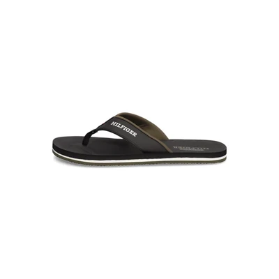 Abbildung von Tommy Hilfiger Herren Flip Flops Padded Comfort Sandal mit Logo, Schwarz (Black), 43