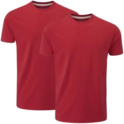 Abbildung von Charles Wilson 2er Packung T Shirts mit Rundhalsausschnitt (XL, Cardinal Red (0824))