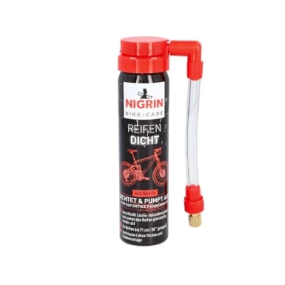 Abbildung von NIGRIN Fahrrad Reifendicht, sofortige Pannenhilfe, geeignet für alle gängingen Ventile, 75 ml