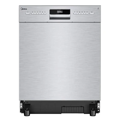 Abbildung von Midea Geschirrspüler Unterbau MDWEU1435XSS W, 14 Maßgedecke, Spülmaschine 60 cm Teilintegrierbar mit WIFI, Extra Trocknung, 7 Programme, 47dB, 0 24h Startzeitverzögerung, Inox