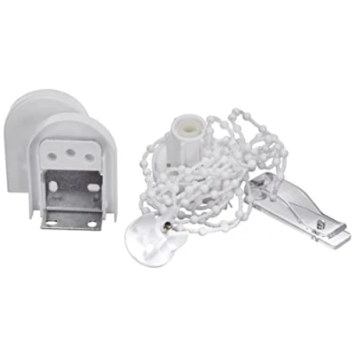 Abbildung von GARDINIA Seitenzug Zubehör, Umbau Set für Rollos mit Metallwelle Ø 25 mm bis 202 cm Breite, Ersatzteil zur Nischen , Decken und Wandmontage, Kunststoff/Metall, Weiß