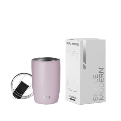 Abbildung von Simple Modern Reisebecher für Kaffee Trinkbecher Becher mit Klappdeckel Isolierter EdelstahlEiskaffeebecher Geschenke Frauen und Männer Voyager Sammlung 350ml Lavender Mist