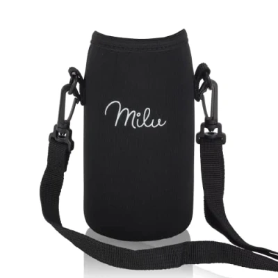 Abbildung von Milu Neoprentasche für Edelstahl Trinkflache 350ml, 500ml, 750ml, 1000ml Ersatzteil Tasche Isolierflasche Unterwegs mit Trageschlaufe (500ml)