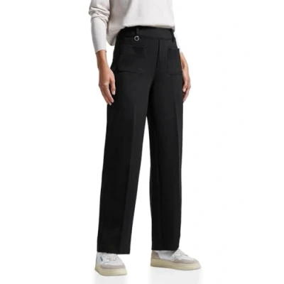 Abbildung von Street One Straight LEG Stoffhose, Damen, Größe: 44x28, Schwarz