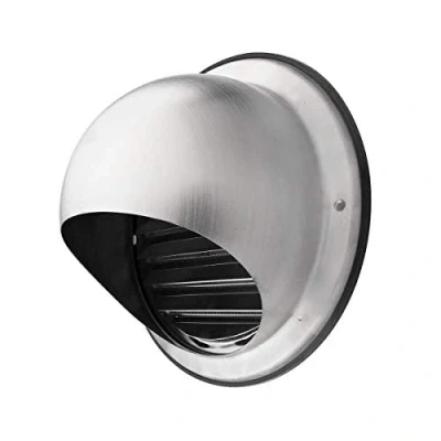 Abbildung von calimaero® KWG Edelstahl Lüftungsgitter 125mm, Abluftgitter, Eingebautes Insektenschutzgitter, Sehr Witterungsbeständig, Abdeckung Dunstabzug Außen, Wandanschluß Abluft