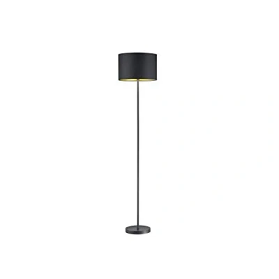 Abbildung von Trio Leuchten Hostel 408200179 Stehleuchte, Metall, Stoffschirm Schwarz Matt/Gold